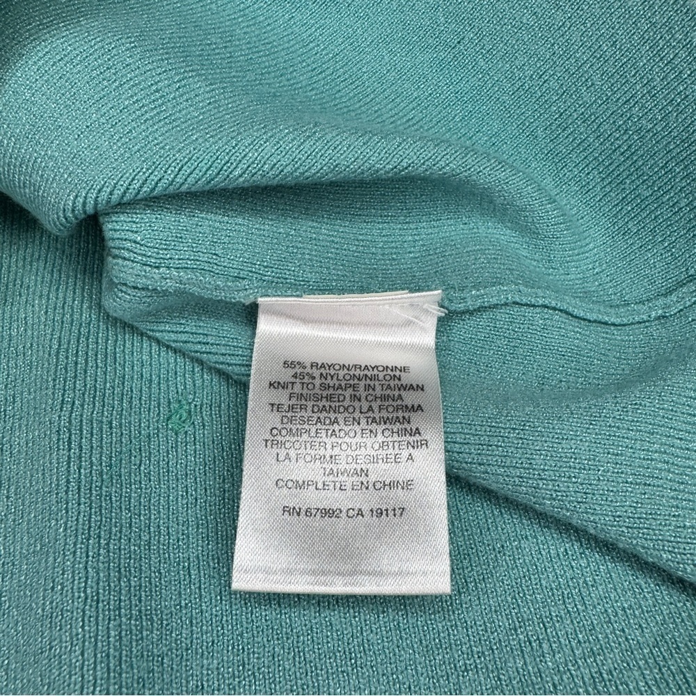 Sigrid Olsen Sport Aqua Blue Knit Top Large Rayon Blend Tank Top minimalist - Picture 6 of 11